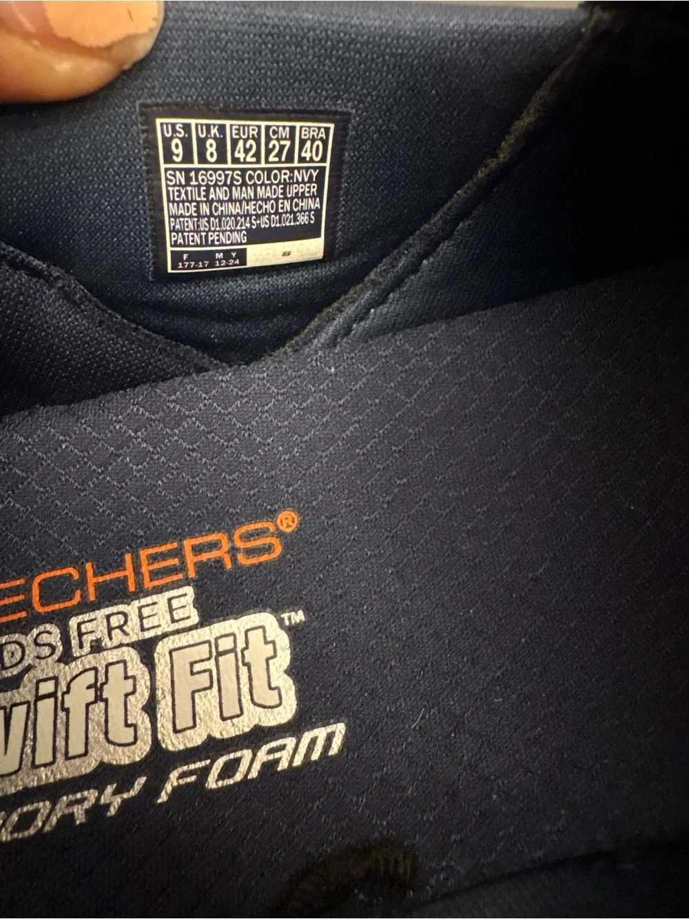 SKECHERS Hands Free Slip-Ins Swift Fit Memory Foam Navy Slip-On Men’s US 9